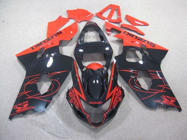 2004-2005 Red Black GSXR 750 Motorcycle Fairings