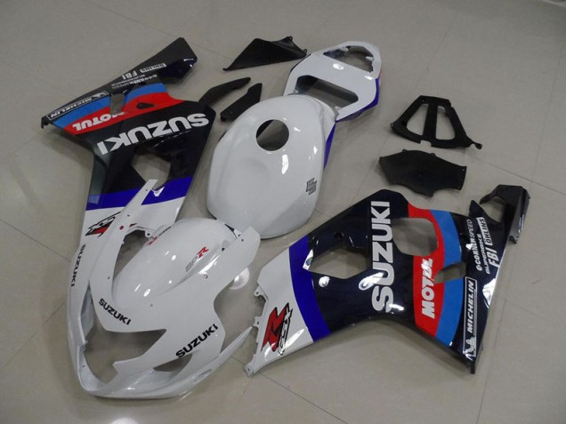 2004-2005 White Blue Motul GSXR 750 Motorcycle Fairings