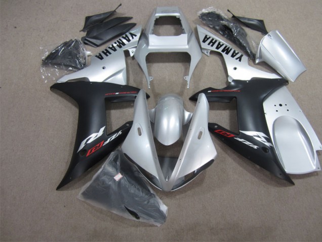 2004-2006 Silver Black YZF R1 Motorcycle Fairings 2004-2006 Silver Black YZF R1 Motorcycle Fairings