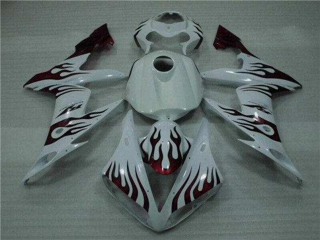 2004-2006 White Red Flame YZF R1 Motorcycle Fairings 2004-2006 White Red Flame YZF R1 Motorcycle Fairings