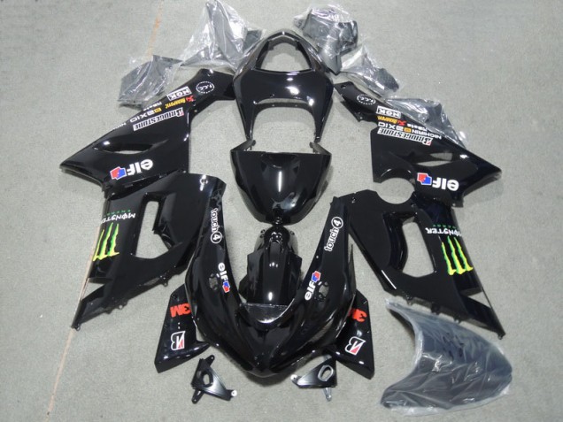 2005-2006 Black 3M Touch4 Monster ZX6R Motorcycle Fairings 2005-2006 Black 3M Touch4 Monster ZX6R Motorcycle Fairings