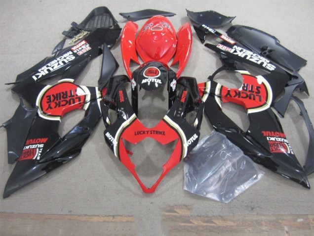 2005-2006 Black Lucky Strike Red Motul GSXR 1000 Motorcycle Fairings 2005-2006 Black Lucky Strike Red Motul GSXR 1000 Motorcycle Fairings
