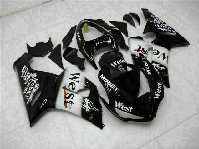 2005-2006 Black ZX6R Motorcycle Fairings 2005-2006 Black ZX6R Motorcycle Fairings