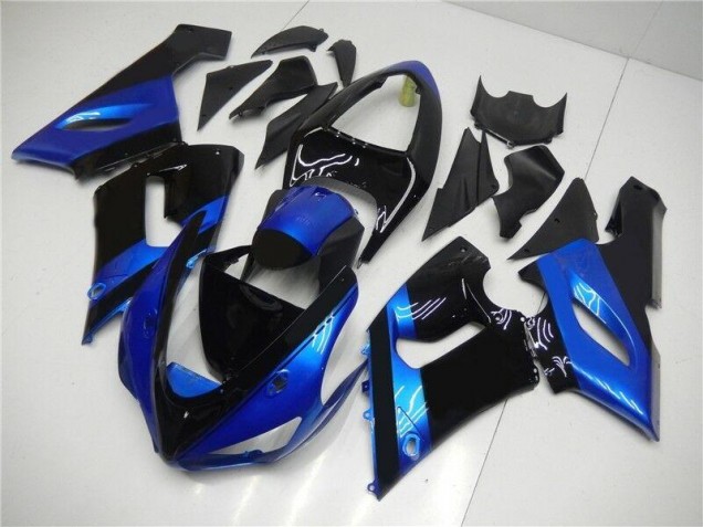 2005-2006 Blue Black ZX6R Motorcycle Fairings 2005-2006 Blue Black ZX6R Motorcycle Fairings