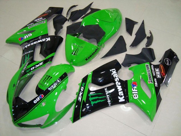 2005-2006 Green Monster ZX6R Motorcycle Fairings 2005-2006 Green Monster ZX6R Motorcycle Fairings