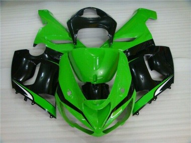 2005-2006 Green White Black ZX6R Motorcycle Fairings