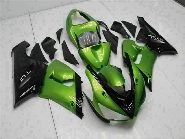 2005-2006 Green ZX6R Motorcycle Fairing Kits & Plastic