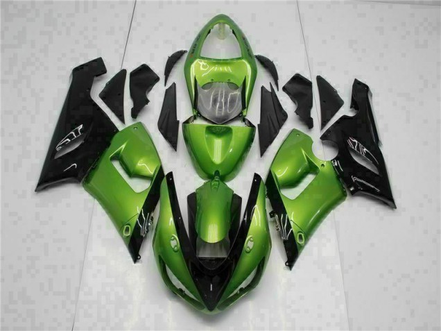 2005-2006 Green ZX6R Motorcycle Fairing Kits & Plastic