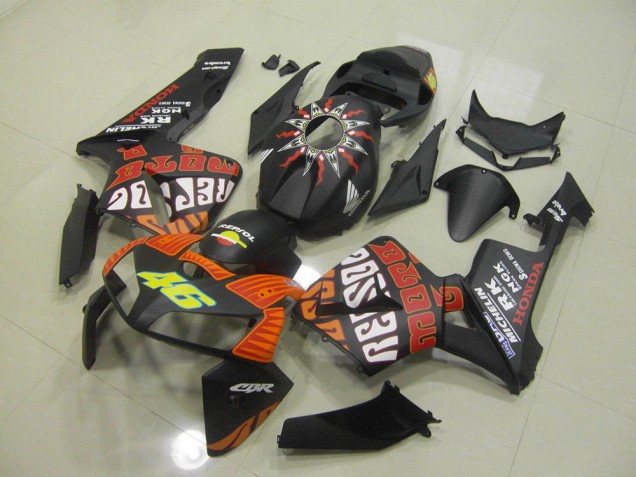 2005-2006 Matte Black Rossi CBR600RR Motorcycle Fairings 2005-2006 Matte Black Rossi CBR600RR Motorcycle Fairings