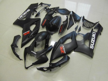 2005-2006 Matte Black with White Decals GSXR 1000 Motorcycle Fairings