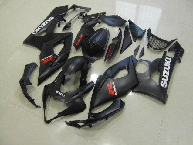 2005-2006 Matte Black with White Decals GSXR 1000 Motorcycle Fairings