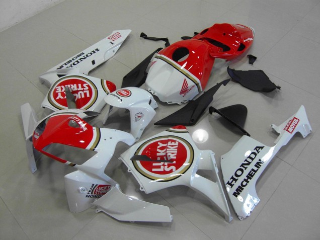 2005-2006 Pearl White Lucky Strike CBR600RR Motorcycle Fairings 2005-2006 Pearl White Lucky Strike CBR600RR Motorcycle Fairings