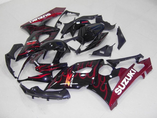 2005-2006 Red Flame GSXR 1000 Motorcycle Fairings 2005-2006 Red Flame GSXR 1000 Motorcycle Fairings