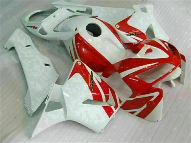 2005-2006 Red White CBR600RR Motorcycle Fairings 2005-2006 Red White CBR600RR Motorcycle Fairings