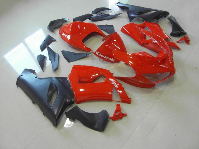 2005-2006 Red and Matte Black ZX6R Motorcycle Fairings 2005-2006 Red and Matte Black ZX6R Motorcycle Fairings