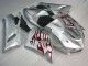 2005-2006 Silver Red Flames ZX6R Motorcycle Fairings