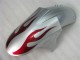 2005-2006 Silver Red Flames ZX6R Motorcycle Fairings