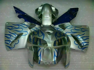2005-2006 White Blue Flame CBR600RR Motorcycle Fairings