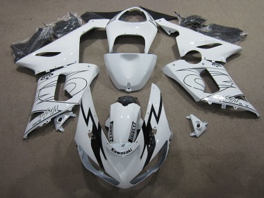 2005-2006 White Ninja 636 ZX6R Motorcycle Fairings