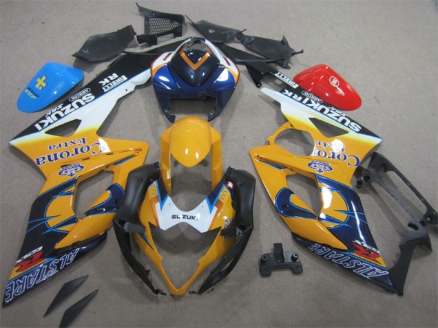 2005-2006 Yellow Blue Corona Extra GSXR 1000 Motorcycle Fairings 2005-2006 Yellow Blue Corona Extra GSXR 1000 Motorcycle Fairings
