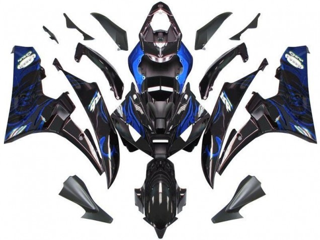 2006-2007 Black Blue Flame YZF R6 Motorcycle Fairings 2006-2007 Black Blue Flame YZF R6 Motorcycle Fairings