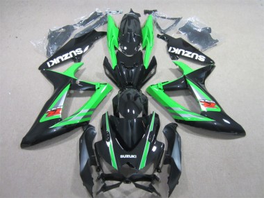 2006-2007 Black Green GSXR 600 Motorcycle Fairings