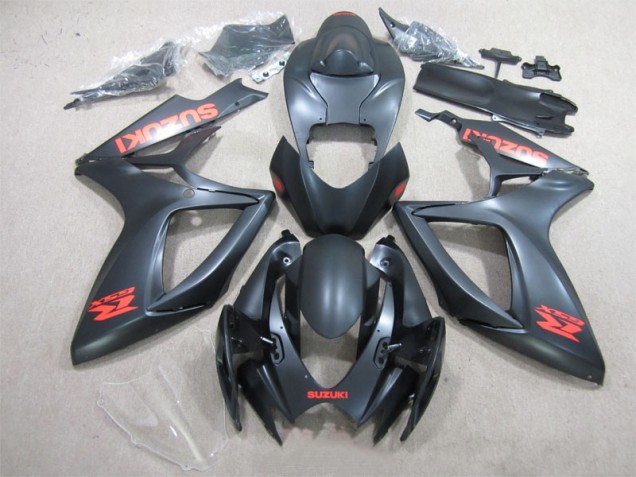 2006-2007 Black Red Decal GSXR 600 Motorcycle Fairings 2006-2007 Black Red Decal GSXR 600 Motorcycle Fairings
