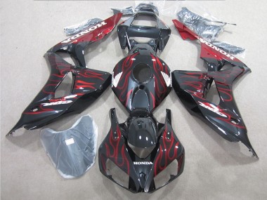 2006-2007 Black Red Flame CBR1000RR Motorcycle Fairings