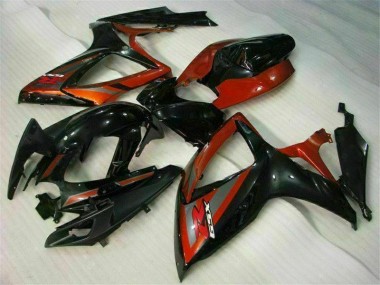 2006-2007 Black Red GSXR 600/750 Motorcycle Bodywork