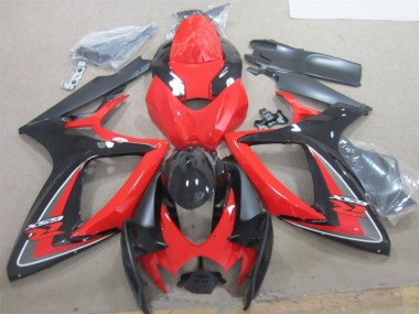 2006-2007 Black Red GSXR 600 Motorcycle Fairings