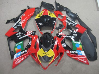 2006-2007 Black Red Yellow Jomo GSXR 600 Motorcycle Fairings