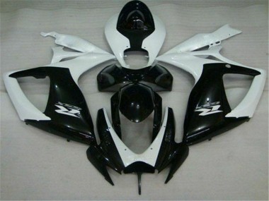 2006-2007 Black White GSXR 600/750 Motorcycle Fairings