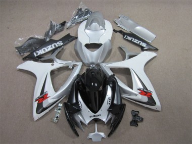 2006-2007 Black White GSXR 600 Motorcycle Fairings