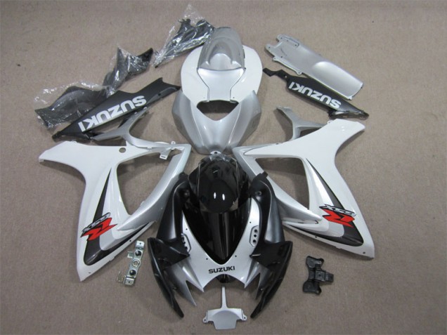 2006-2007 Black White GSXR 600 Motorcycle Fairings