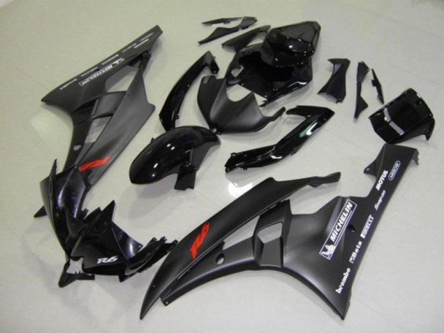 2006-2007 Black YZF R6 Motorcycle Fairing Kits & Plastic 2006-2007 Black YZF R6 Motorcycle Fairing Kits & Plastic