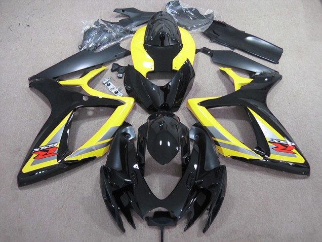 2006-2007 Black Yellow GSXR 600 Motorcycle Fairings 2006-2007 Black Yellow GSXR 600 Motorcycle Fairings