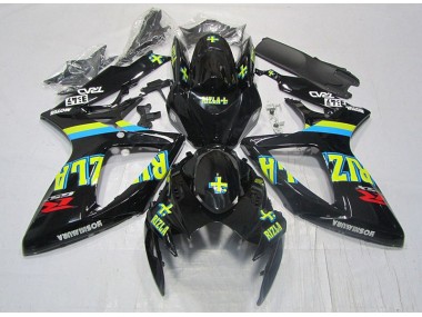 2006-2007 Black Yellow Rizla GSXR 600 Motorcycle Fairings