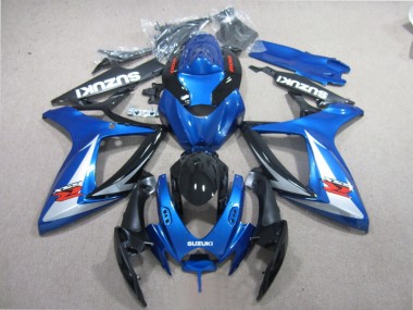 2006-2007 Blue Black White GSXR 600 Motorcycle Fairings