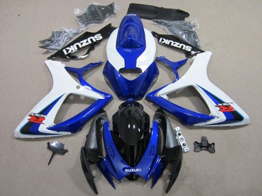 2006-2007 Blue White GSXR 600 Full Motorcycle Fairing Kits