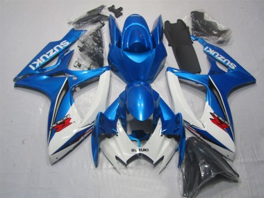 2006-2007 Blue White GSXR 600 Motorcycle Fairings