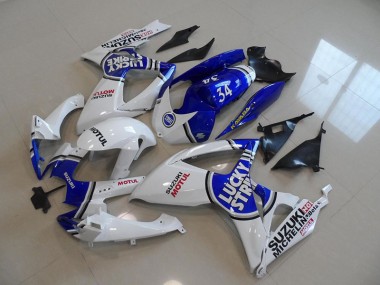 2006-2007 Blue White Lucky Strike Motul 34 GSXR 750 Motorcycle Fairings