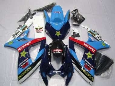 2006-2007 Blue White Rockstar Makita GSXR 600 Motorcycle Fairings