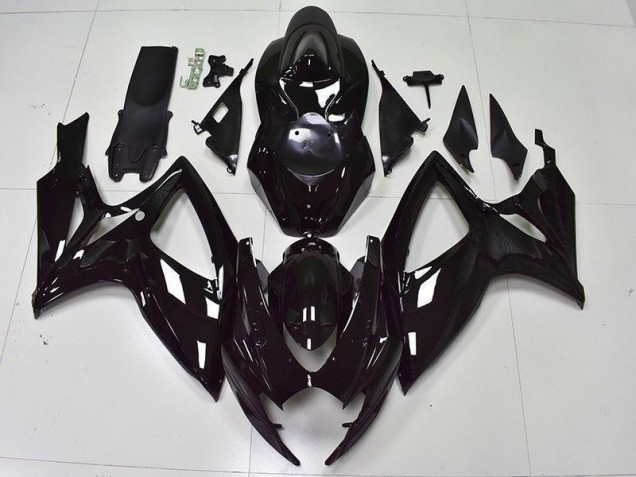 2006-2007 Glossy Black GSXR 600/750 Motorcycle Fairings 2006-2007 Glossy Black GSXR 600/750 Motorcycle Fairings
