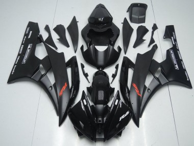 2006-2007 Matte Black and Glossy Black YZF R6 Motorcycle Fairings