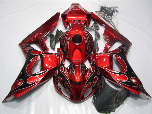 2006-2007 Red Black Flame CBR1000RR Motorcycle Fairings 2006-2007 Red Black Flame CBR1000RR Motorcycle Fairings