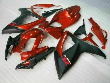 2006-2007 Red Black GSXR 600/750 Full Motorcycle Fairing Kits