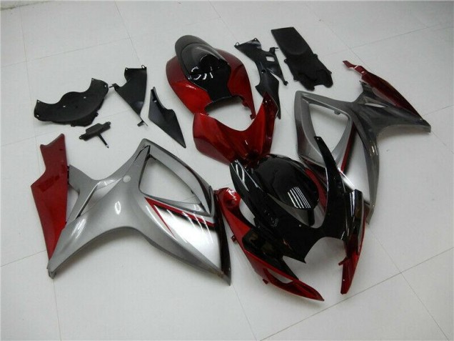 2006-2007 Red Silver GSXR 600/750 Motorcycle Fairings 2006-2007 Red Silver GSXR 600/750 Motorcycle Fairings