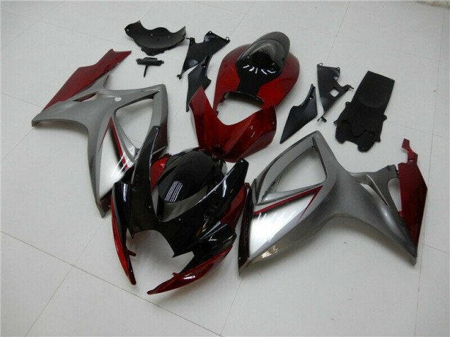 2006-2007 Red Silver GSXR 600/750 Motorcycle Fairings 2006-2007 Red Silver GSXR 600/750 Motorcycle Fairings