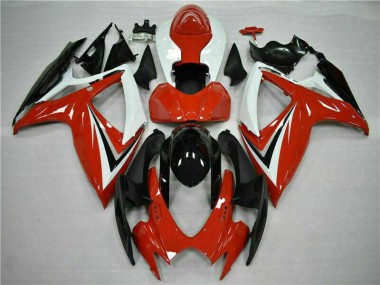 2006-2007 Red White GSXR 600/750 Motorcycle Fairing