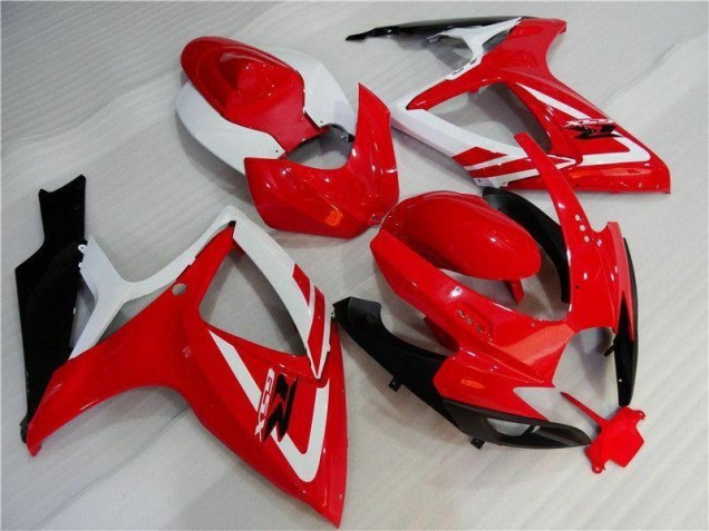 2006-2007 Red White GSXR 600/750 Motorcycle Fairings 2006-2007 Red White GSXR 600/750 Motorcycle Fairings
